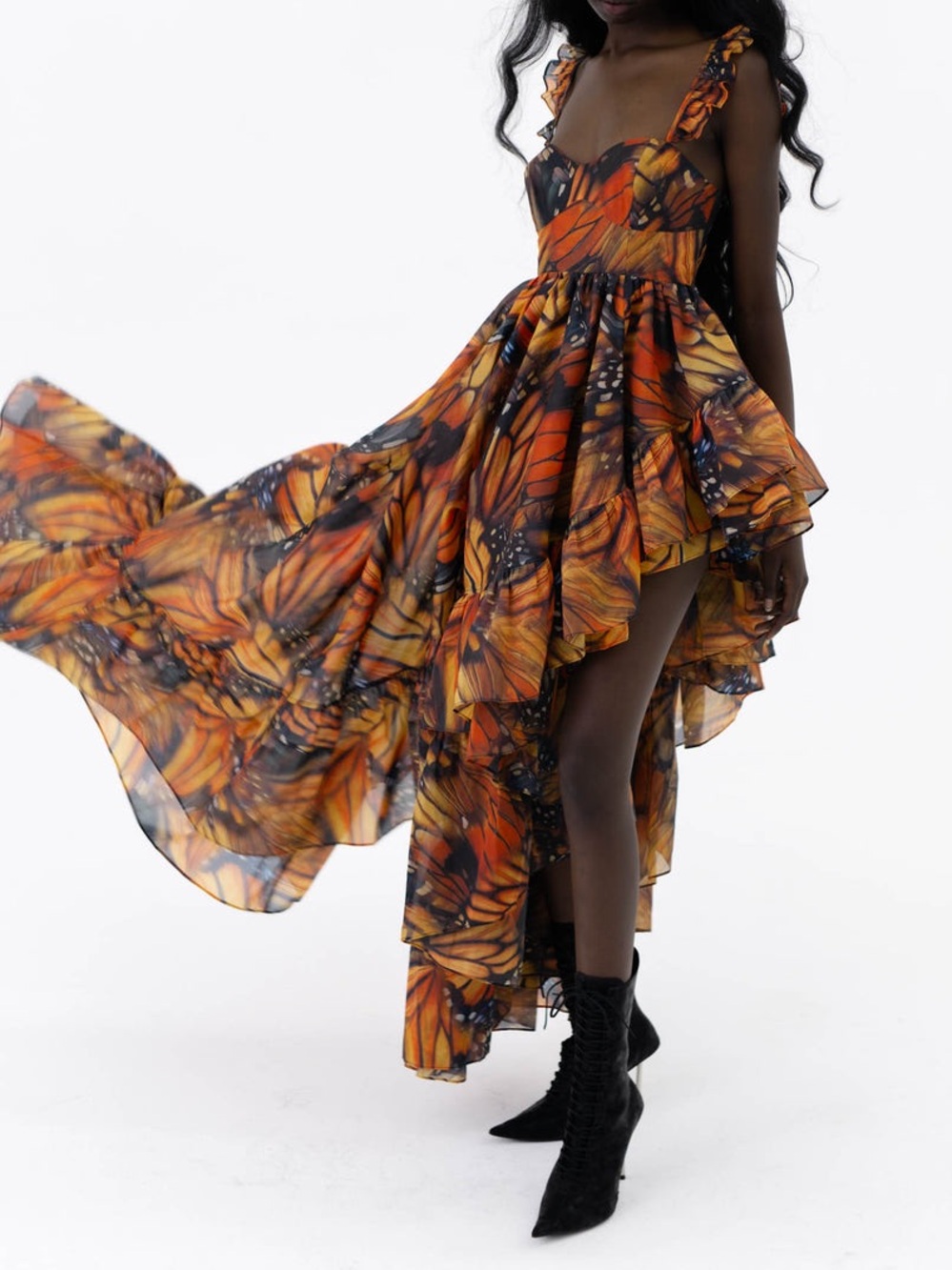 Selkie Monarch Legs for Days High Low Maxi Dress XL